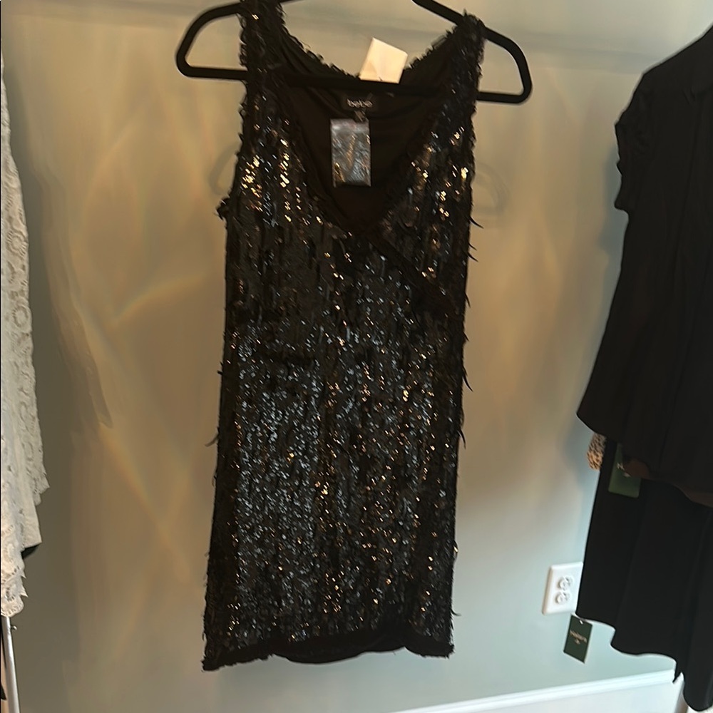 Bebe Black Sequin Sleeveless Dress